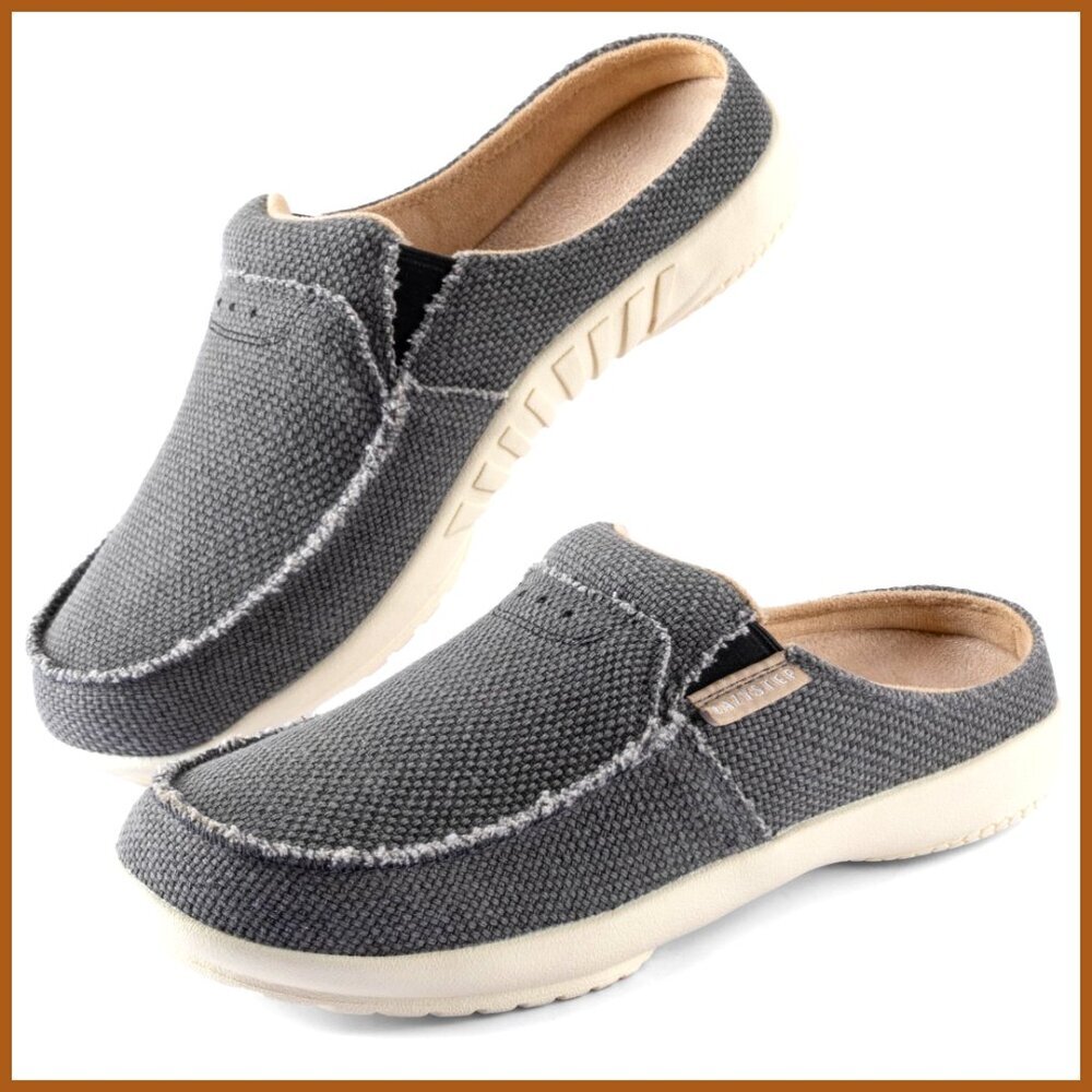 Arch Support Orthopedic Slippers with Suede Lining Canvas Upper